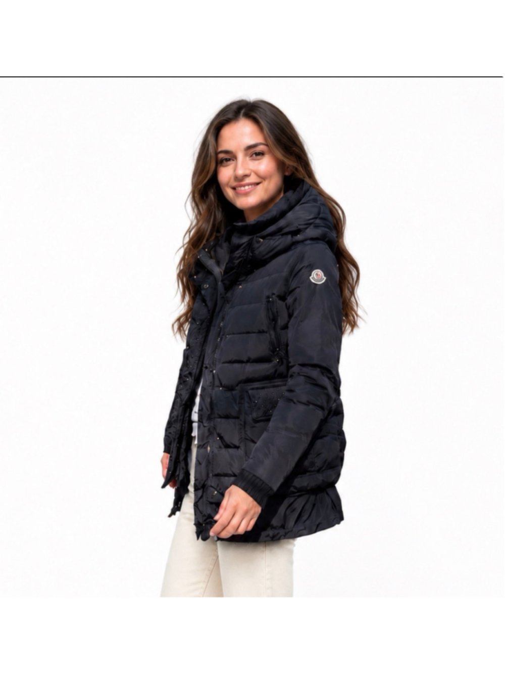 Moncler Hooded Quilted Studded Puffer Jacket
